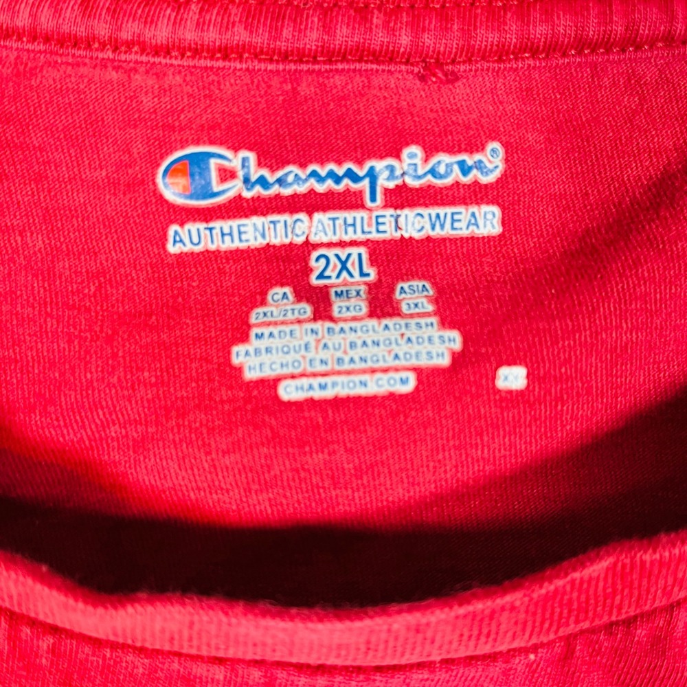 Champion Arkansas Razorbacks T-Shirt Mens 2XL Red NCAA Cotton Graphic Tee - Picture 3 of 10